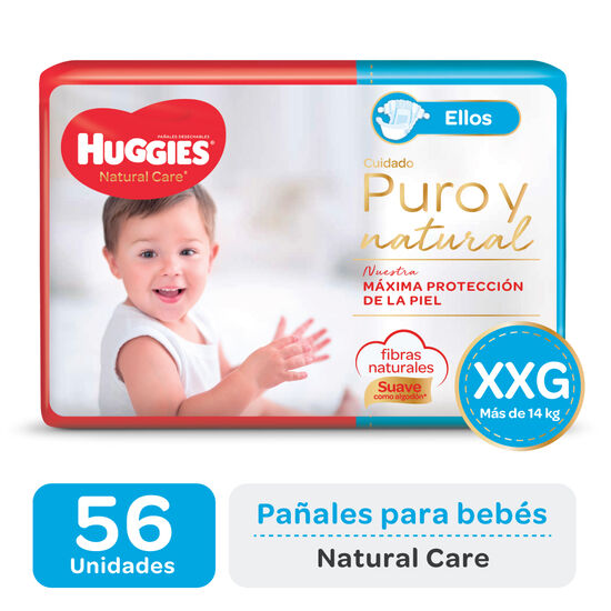 PAÑAL HUGGIES NATURAL CARE ELLOS XXGx56